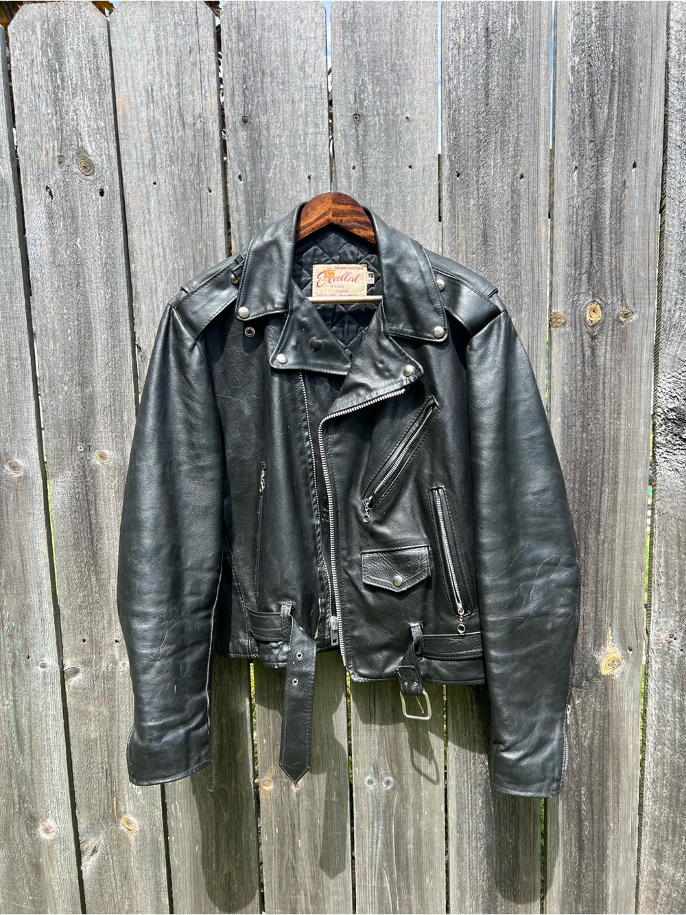 Vintage Hand-Painted Excelled Motorcycle Jacket